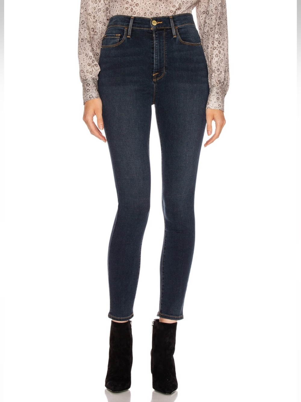 FRAME Ali High Rise Cigarette Jeans Fonda Wash Size 24 Like New